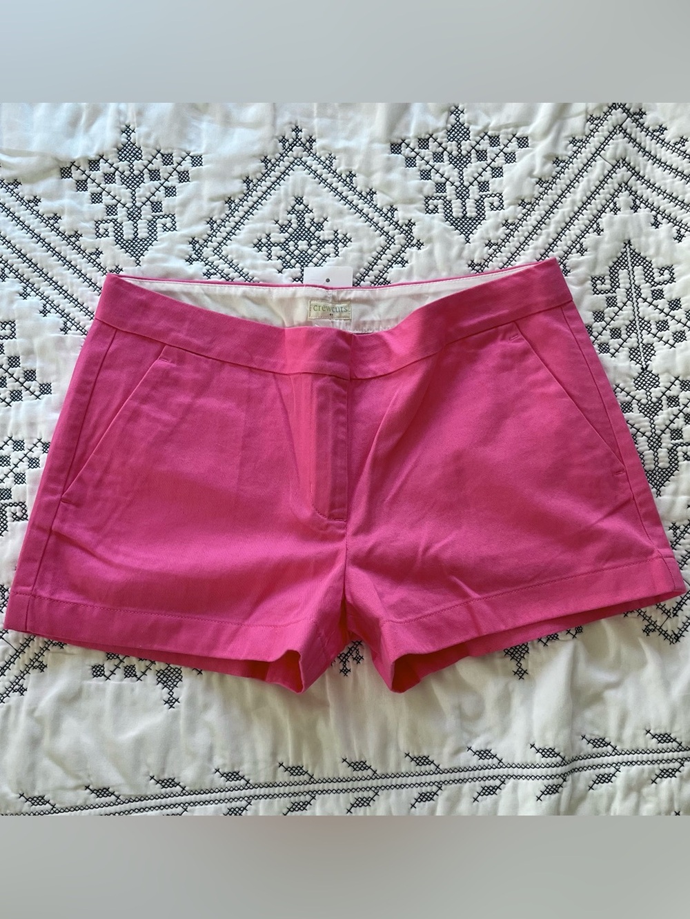 J. Crew Bright Pink Tailored Cotton-Blend Shorts